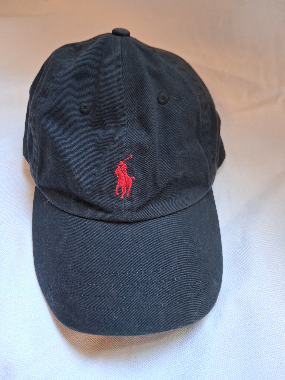 Polo by Ralph Lauren Baseball Cap Black with Red Pony Logo Adjustable Back Strap